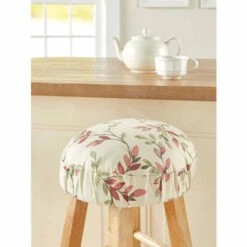 Vermont Country Store Arbor Lane Bar Stool Cover Natural And Red