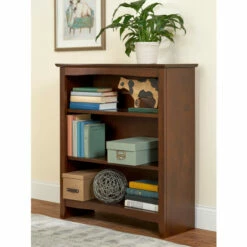 The Vermont Country Store Shaker Solid Wood Bookcase, In 2 Sizes Espresso
