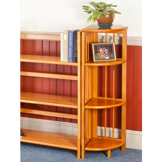 Vermont Country Store Solid Wood Corner Folding Bookshelf Natural - Image 3
