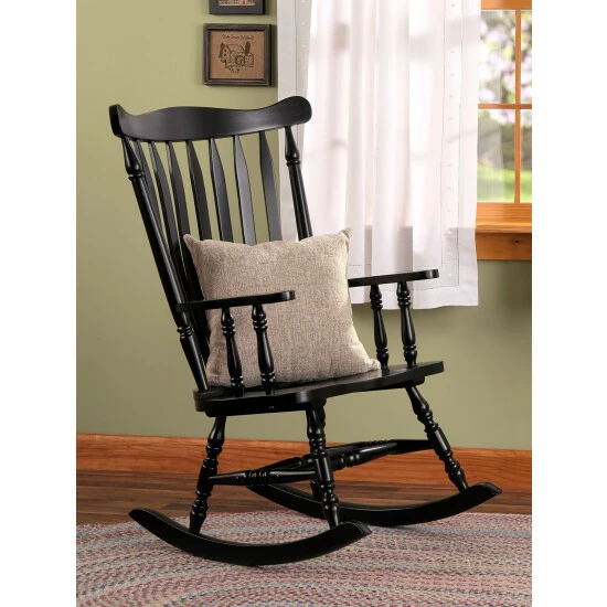 Vermont Country Store Traditional Solid Wood Rocking Chair Black - Image 4