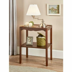 Vermont Country Store Solid Wood Scalloped End Table Mahogany