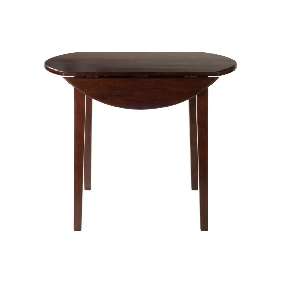 Vermont Country Store Solid Wood Round Drop-Leaf Table Walnut - Image 2