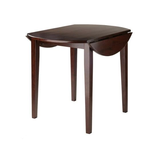 Vermont Country Store Solid Wood Round Drop-Leaf Table Walnut - Image 4