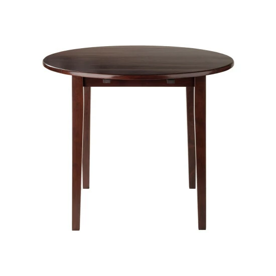 Vermont Country Store Solid Wood Round Drop-Leaf Table Walnut - Image 5