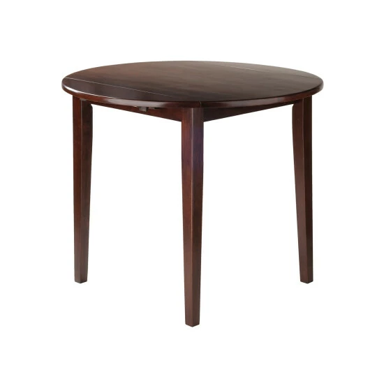 Vermont Country Store Solid Wood Round Drop-Leaf Table Walnut - Image 6