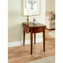 Vermont Country Store Traditional Drop-Leaf End Table Mahogany