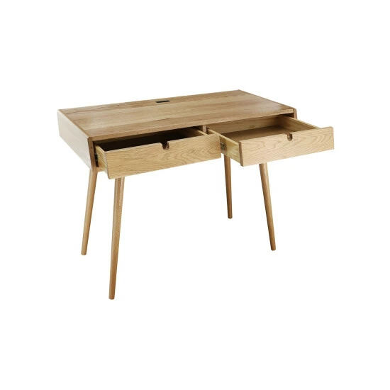 Vermont Country Store Modern Solid Wood Desk With USB Ports Natural - Image 2