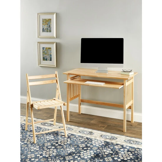 Vermont Country Store Solid Wood Folding Office Desk Natural