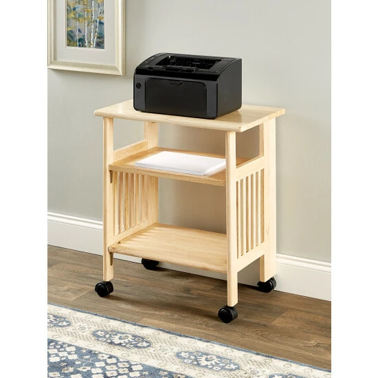 Vermont Country Store Solid Wood Folding Printer/Media Stand Natural - Image 3