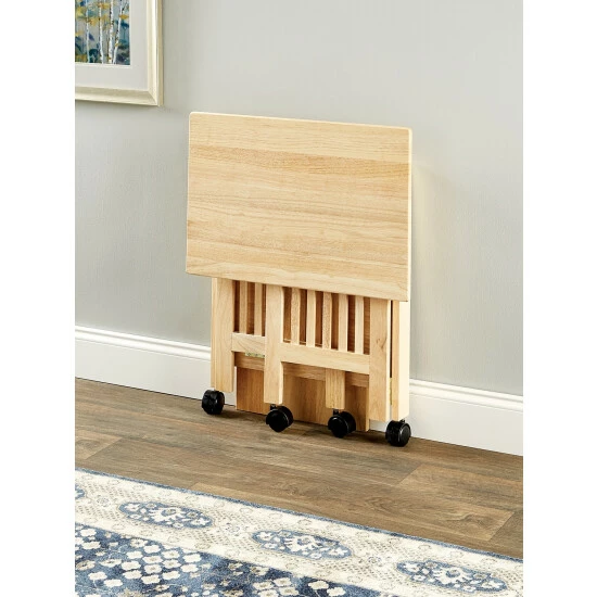 Vermont Country Store Solid Wood Folding Printer/Media Stand Natural - Image 4