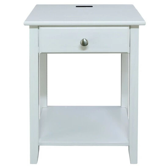 Vermont Country Store Solid Wood Side Table With USB Ports Brown - Image 7