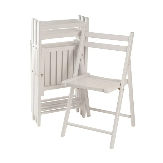 Vermont Country Store Solid Wood Slatted-Back Folding Chair, Set Of 4 Natural - Image 2