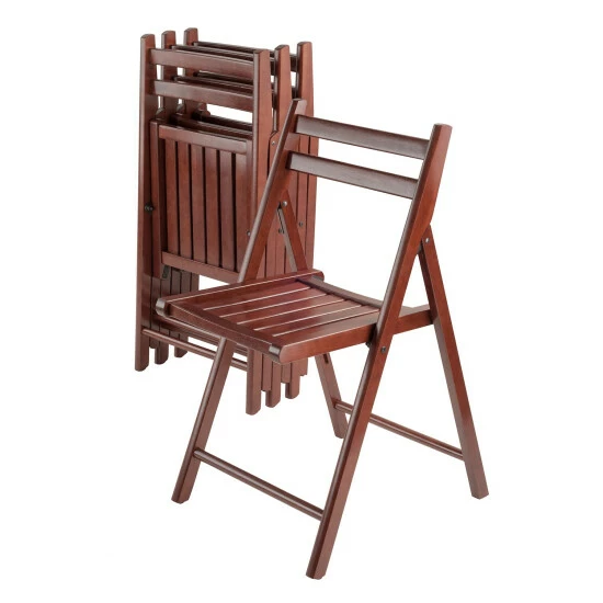 Vermont Country Store Solid Wood Slatted-Back Folding Chair, Set Of 4 Natural - Image 6
