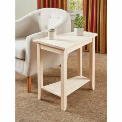 Vermont Country Store Country Casual Solid Wood Side Table Heather Gray