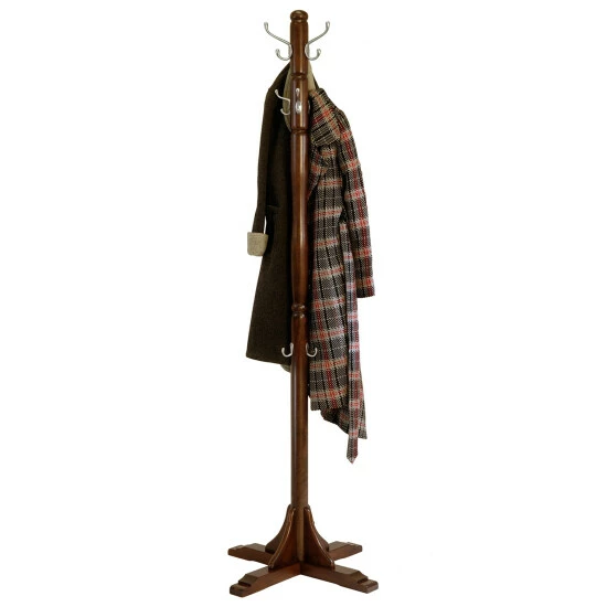 Vermont Country Store Solid Wood Coat Tree Rack Brown
