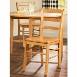 Vermont Country Store Bennington Solid Wood Ladder-Back Chair, Set Of 2 Light Oak