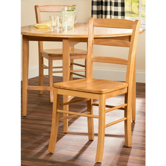 Vermont Country Store Bennington Solid Wood Ladder-Back Chair, Set Of 2 Light Oak