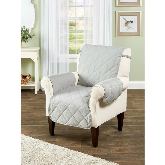 Vermont Country Store Stay-Put Quilted Furniture Protector, In 3 Sizes Gray Blue - Image 2
