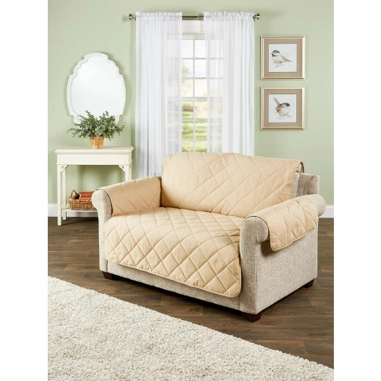 Vermont Country Store Stay-Put Quilted Furniture Protector, In 3 Sizes Gray Blue - Image 3