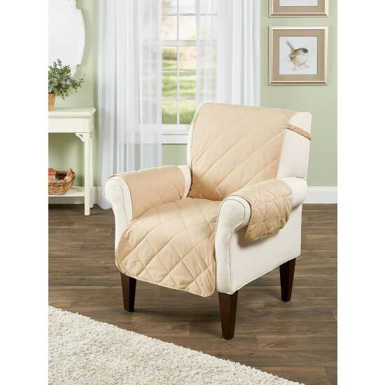 Vermont Country Store Stay-Put Quilted Furniture Protector, In 3 Sizes Gray Blue - Image 4