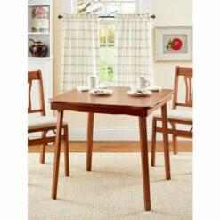 Vermont Country Store Scalloped Edge Solid Wood Folding Table Cherry