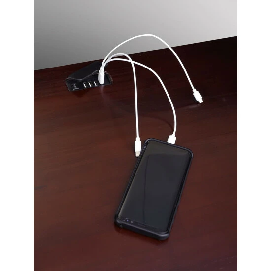 Yushan Mission Solid Wood End Table With USB Ports Warm Brown - Image 8