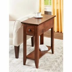 Vermont Country Store Solid Wood Chair Side Table Oak