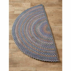 Vermont Country Store Northshire Multicolor Braided Wool Hearth Rug Blue Multi