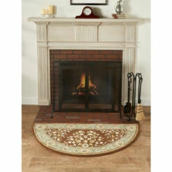 Vermont Country Store Persian-Style Half-Round Hearth Rug Coffee