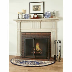 Vermont Country Store Wrought Iron 5-Piece Fireplace Set Black