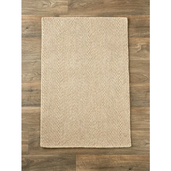 Vermont Country Store Herringbone Wool Area Rug Taupe