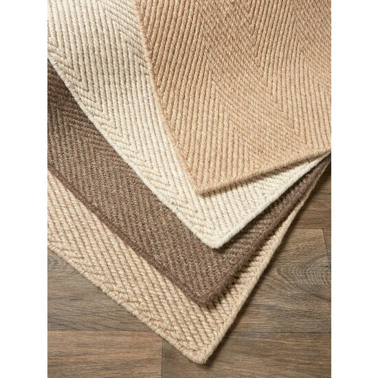 Vermont Country Store Herringbone Wool Area Rug Taupe - Image 3