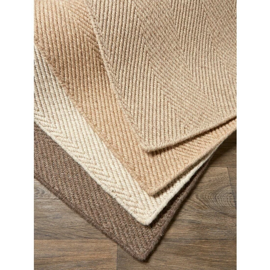 Vermont Country Store Herringbone Wool Area Rug Taupe - Image 5