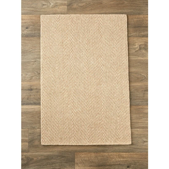 Vermont Country Store Herringbone Wool Area Rug Taupe - Image 8