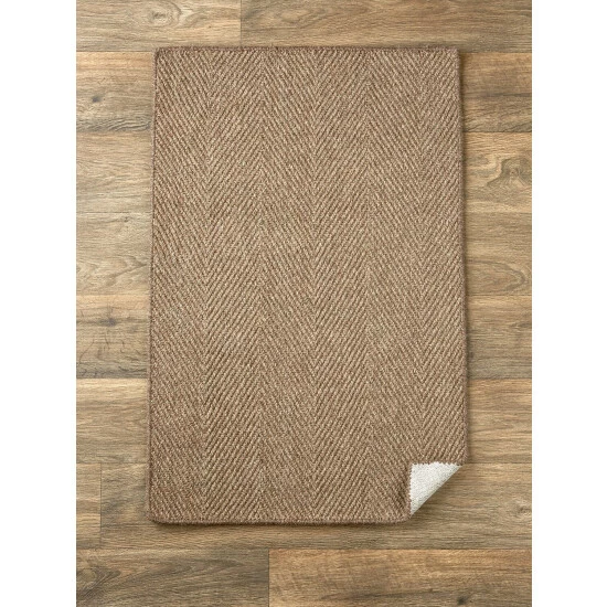 Vermont Country Store Herringbone Wool Area Rug Taupe - Image 11