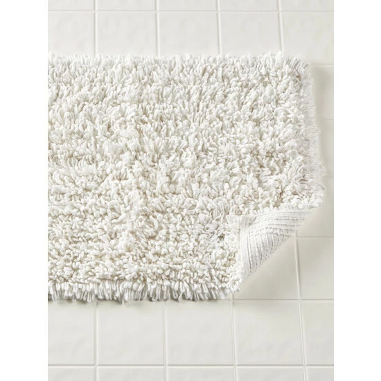 Vermont Country Store Chunky Loop Cotton Bath Rug White - Image 4