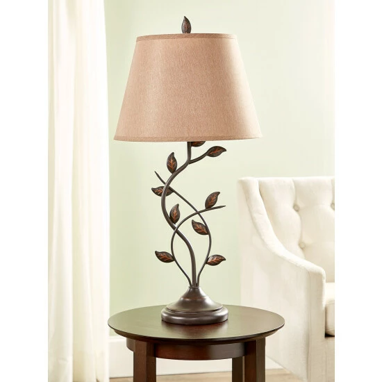 Vermont Country Store Everlasting Leaves Antique Bronze Table Lamp