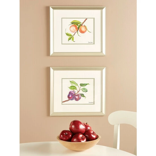 Vermont Country Store Peach And Plum Framed Art Prints By Donnel Barnum, 2 Prints
