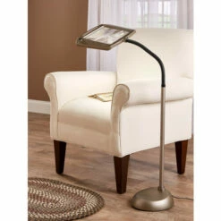 Vermont Country Store Full-Page Magnifier Floor Lamp Gold