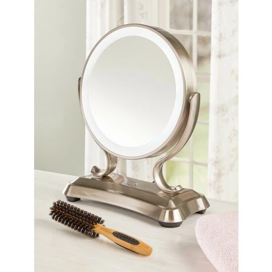 Vermont Country Store Magnifying 5X/1X Mirror With 3 LED Settings