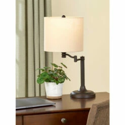 Vermont Country Store Benton Rubbed Bronze Swing-Arm Table Lamp