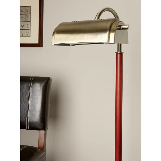 Vermont Country Store Natural Daylight 3-Way LED Floor Lamp Brushed Nickel/black Wood Post - Image 2