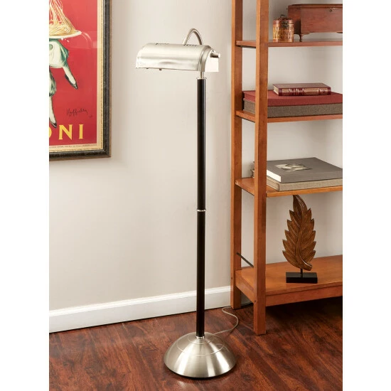 Vermont Country Store Natural Daylight 3-Way LED Floor Lamp Brushed Nickel/black Wood Post - Image 5