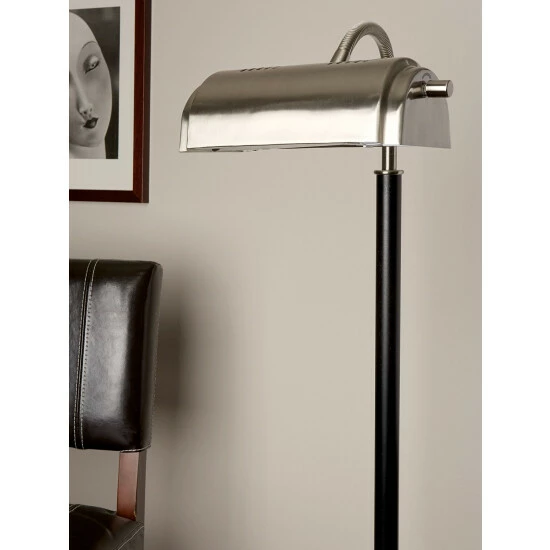Vermont Country Store Natural Daylight 3-Way LED Floor Lamp Brushed Nickel/black Wood Post - Image 6