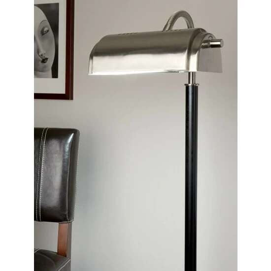 Vermont Country Store Natural Daylight 3-Way LED Floor Lamp Brushed Nickel/black Wood Post - Image 7