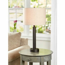 Vermont Country Store Wallingford Dual-Outlet Oil-Rubbed Bronze Table Lamp