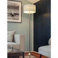 Vermont Country Store Riverton Antique-Brass Floor Lamp With Trumpet Base