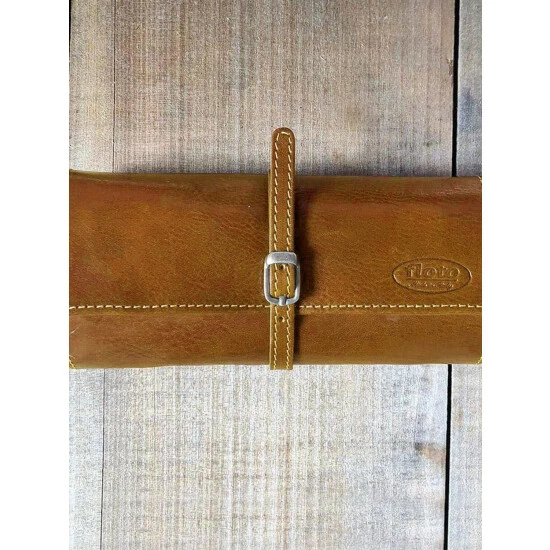 Vermont Country Store Italian Leather Jewelry Roll Black