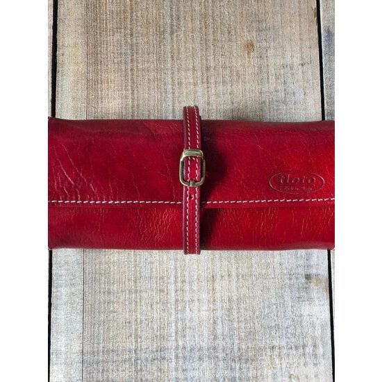 Vermont Country Store Italian Leather Jewelry Roll Black - Image 5