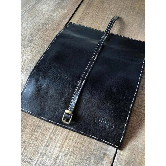 Vermont Country Store Italian Leather Jewelry Roll Black - Image 12